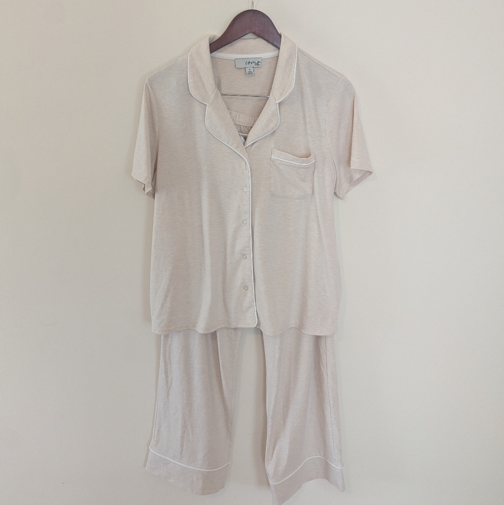 Como Women's Soft Beige Pajama Set